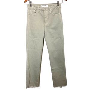 Just Black Jeans The Cut-Off Straight Cotton Raw Hem Denim Jean Greenish Gray 27